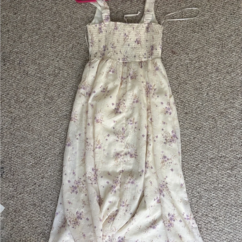 Elegant Cream Floral Maxi Dress corset waist size S - Picture 6 of 13